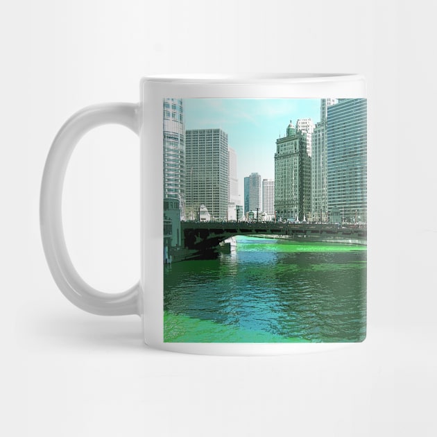 Chicago River on St. Patrick's Day by aldersmith